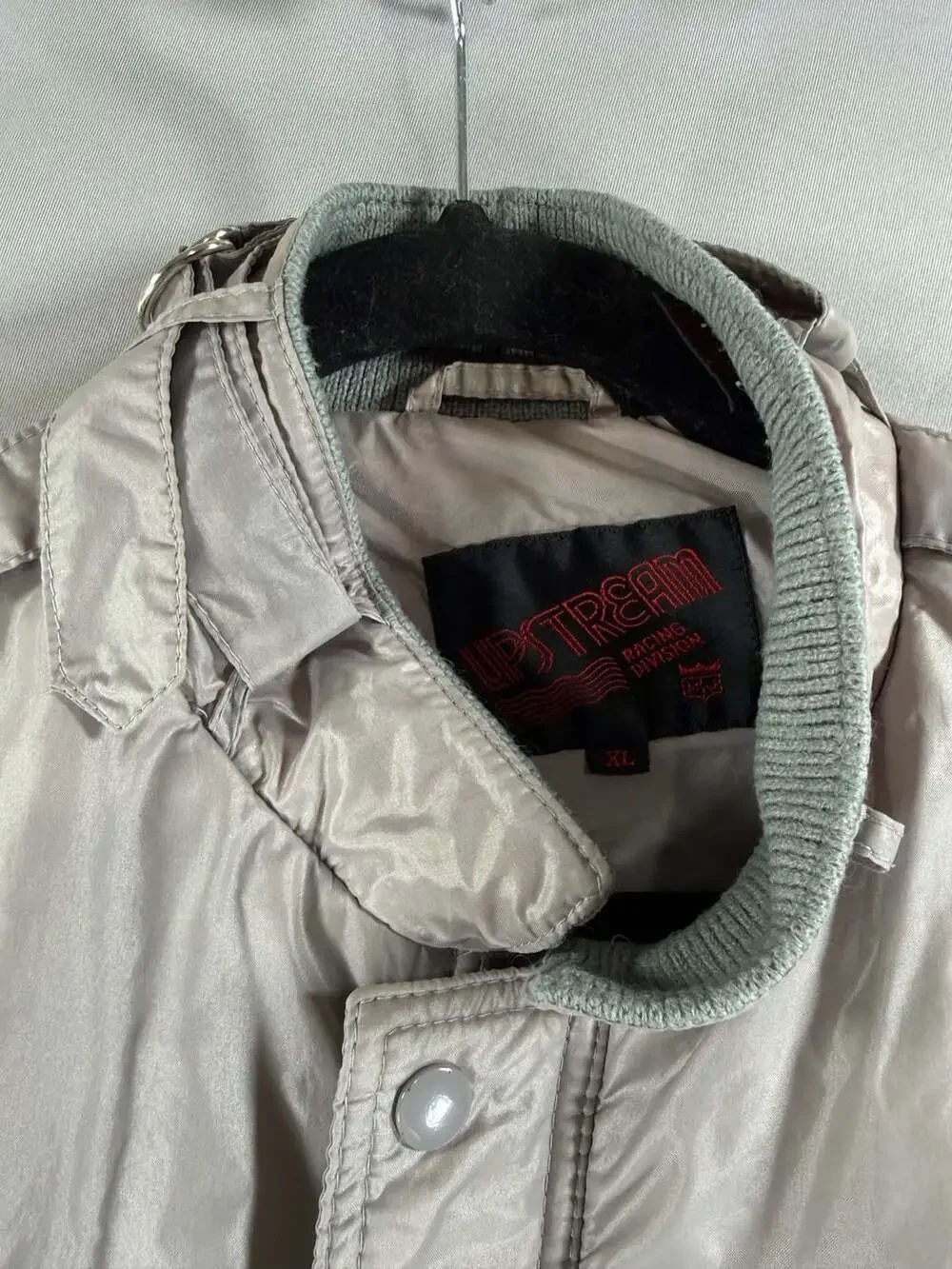 Vintage Upstream Racing Division Gray Bomber Jacket XL